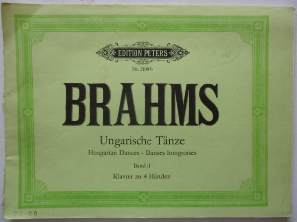 Brahms - Ungarische T�nze f�r Klavier zu vier H�nden - Hungarian Dances for Piano Duet II.