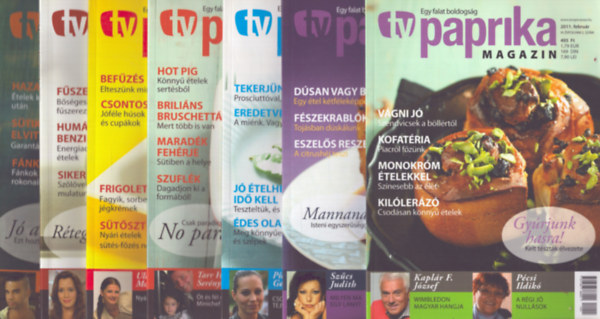 Zsigmond Gbor  (fszerk.) - 7 db Tv paprika magazin: 2011. februr, mrcius, mjus, jnius, augusztus, oktber, november
