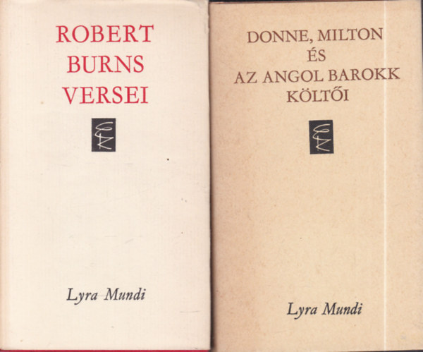 2 db. Lyra Mundi ktet (Robert Burns versei + Donne, Milton s az angol barokk klti)