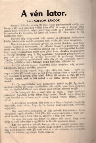 Kozák Géza - A vén lator- Pénzügyőrök könyvtára 1940 szeptember hó