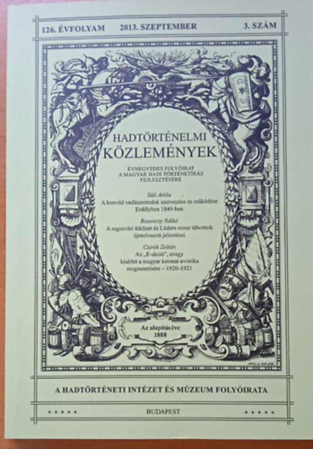 Hadtrtnelmi kzlemnyek 126. vfolyam 3. szm 2013
