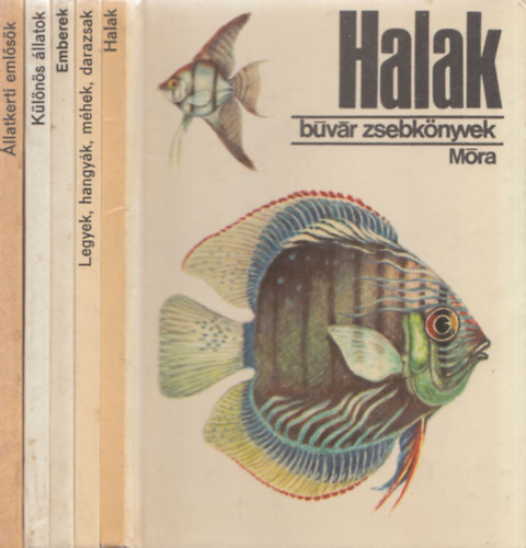 5 db. Búvár zsebkönyvek (Állatkerti emlősök + Emberek + Különös állatok + Halak + Legyek, hangyák, méhek, darazsak)