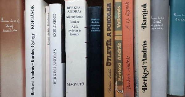 Berkesi Andrs-Kardos Gyrgy Berkesi Andrs - Berkesi Andrs knyvcsomag (12 darab) A 13. gynk, Bartok, Sell a pecstgyrn, Hsg - Klns sz, Bartok, Kopjsok, Hszvesek, Szlcsend, Alkonydomb - Bunker - Akik nyron is fznak, Szerelem hrom ttelben, tlevl