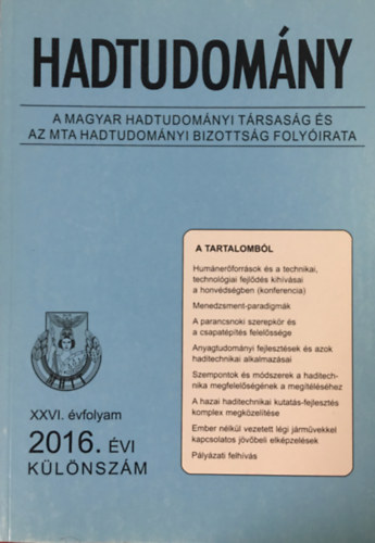 Hadtudomny 2016. vi klnszm XXVI. vf.