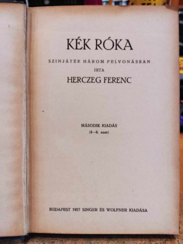 Herczeg Ferenc - Kk rka