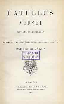 Catullus - Catullus versei \(latin-magyar)