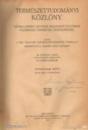 Ilosvay-Gombocz-Szab-Patay - Termszettudomnyi kzlny 1926