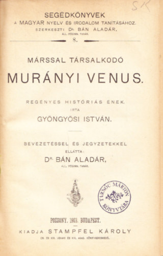 Gyngysi Istvn - Mrssal trsalkod Murnyi Vnus