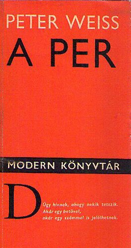Peter Weiss - A per (modern könyvtár)