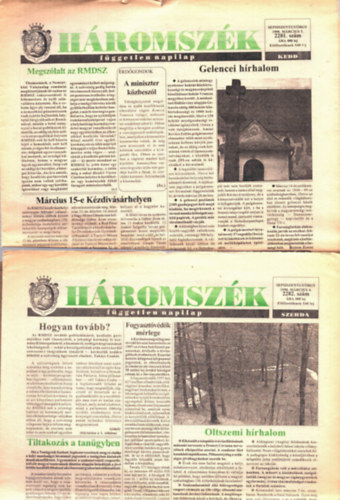 Bogd�n L�szl�, Ferencz Csaba, Sylvester Lajos Farkas �rp�d - H�romsz�k f�ggetlen napilap 1998 m�rcius: 2281., 2282., 2283., 2285., 2286., 2287., 2289., 2290., 2293., 2294., 2295., 2296., 2297., 2299., 2300., 2301., 2302., 2303., 2304., 2305. sz�m