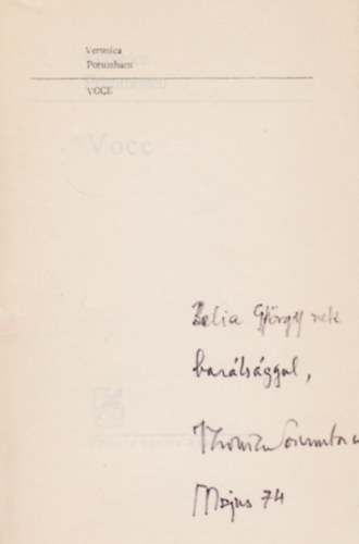 Veronica Porumbacu - Voce (Dedikált)