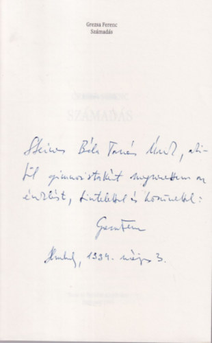 Grezsa Ferenc - Sz�mad�s - dedik�lt