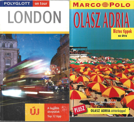 2 db knyv, Josephine Grever: Polyglott on tour - London, Marco Polo - Olasz Adria