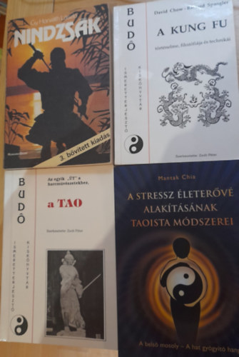 Gy. Horvth Lszl, David Chow s Richard Spangler, Mantak Chia, Zsolt Pter (szerk.) - 4 db harcmvszettel kapcs. knyv: Gy. Horvth Lszl: Nindzsk, David Chow-Richard Sangler: A kung fu trtnelme.... Mantak Chia: A stressz leterv alaktsnak taoista mdszerei, Zsolt Pter (szerk.): Az egyik t a harcmvsze