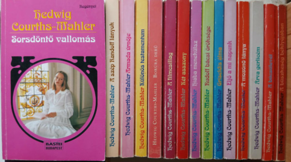 Hedwig Courths-Mahler - 15 db Hedwig Courths-Mahler könyv: (Sorsdöntő vallomás, A búcsúlevél, A büszkeség béklyójában, Árva gerlicém, A mosónő lánya, Eljő a mi napunk, stb..)