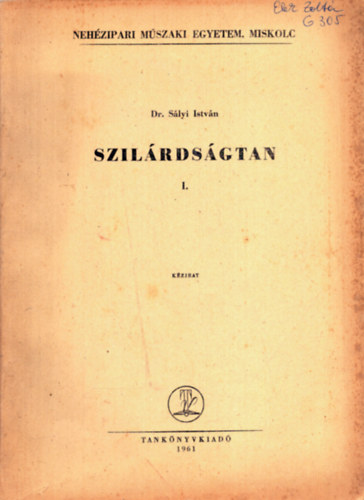 Dr. Slyi Istvn - Szilrdsgtan I. (kzirat)