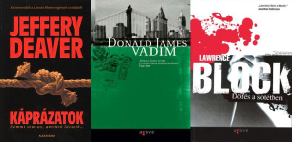 Donald James, Jeffery Deaver Lawrence Block - 3 db krimi: Dfs a sttben + Vadim + Kprzatok - Semmi sem az, aminek ltszik...