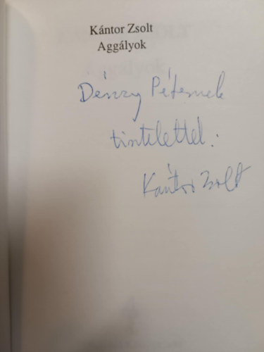 K�ntor Zsolt - Agg�lyok (dedik�lt)