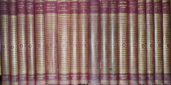 Jókai Mór - 18db Jókai Mór mű a Centenárium kiadásból - Török világ Magyarországon I-II., Egy magyar nábob I-II., Az új földesúr, Politikai divatok, Mire megvénülünk, A kőszívű ember fiai I-II., Szerelem bolondjai, stb. (többi cím a leírá