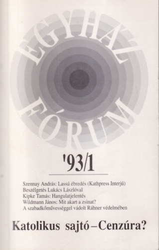 Farkas Be�ta D�v�ny Istv�n - Egyh�z F�rum 93/1