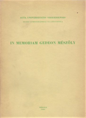 Blint-Halsz-Hajd-Kalocsai-. - In memorian Gedeon Mszly