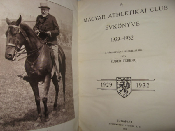 Zuber Ferenc - A Magyar Athletikai Club vknyve 1929-1932