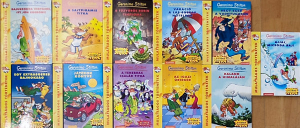Geronimo Stilton - 11db Geronimo Stilton regny - A Tzvrs Rubin Temploma, Vakci a Las Egeras Hotelben, A sajtpiramis titka, Ngy egr a vadnyugaton, Bajuszokra vigyzni, itt jn Egerni!, Ajjaj, micsoda baj!, Egy extraegeres bajnoksg, stb. (tbbi c