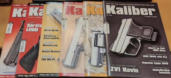Kalm�r Zolt�n - 6 db Kaliber (�nv�delmi, vad�sz-, katonai �s sportfegyverek szaklapja), sz�rv�nysz�mok (Lapsz�mok a term�klapon)(Direx Media Kft.)