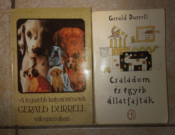 2 db Gerald Durrell k�tet: Csal�dom �s egy�b �llatfajt�k, A legszebb kutyat�rt�netek