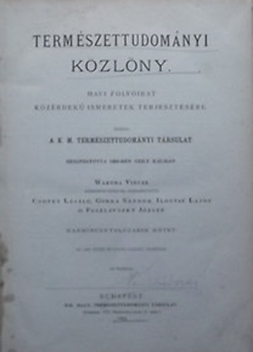 Wartha-Csopey-Gorka-Ilosvay - Termszettudomnyi kzlny 1906 (38. ktet)