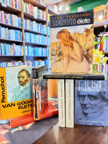 Jean Rousselot, Gladys Schmitt, Henri Perruchot Donald Braider - Művészeti, művészettörténeti könyvcsomag 7 darabos KÖNYVMENTŐ AJÁNLAT: Színek és fények, Faust elkárhozása (Berlioz szenvedélyes élete), Rembrandt I-II., Gauguin élete, A szép mesterségek kezdete, Renoir élete, Van Gogh élete