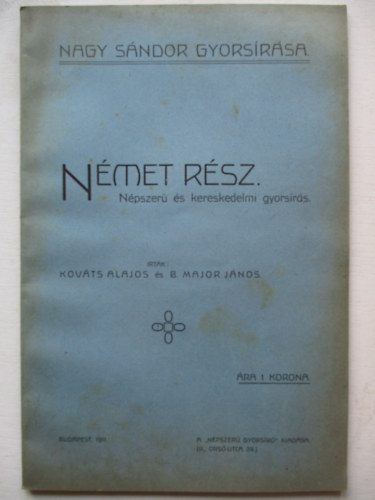 Kovts Alajos - Nmet rsz npszer s kereskedelmi gyorsrs