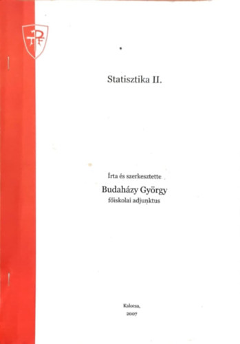 Budah�zy Gy�rgy - Statisztika II.