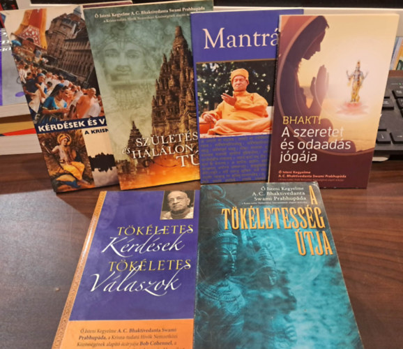 Kérdések és válaszok a Krisna-tudatról, Születésen és halálon túl, Mantrák, A szeretet és odaadás jógája, A tökéletesség útja, Tökéletes kérdések tökéletes válaszok, KÖNYVMENTŐ AJÁNLAT (6 kötet)