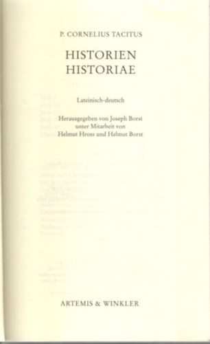 P. Cornelius Tacitus - Historien historiae