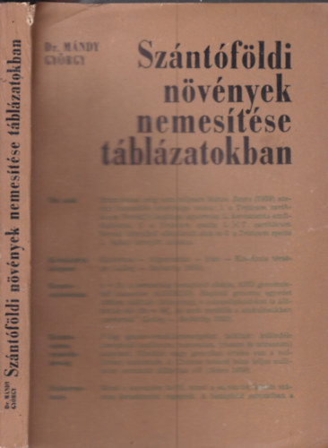 Dr. M�ndy Gy�rgy - Sz�nt�f�ldi n�v�nyek nemes�t�se t�bl�zatokban