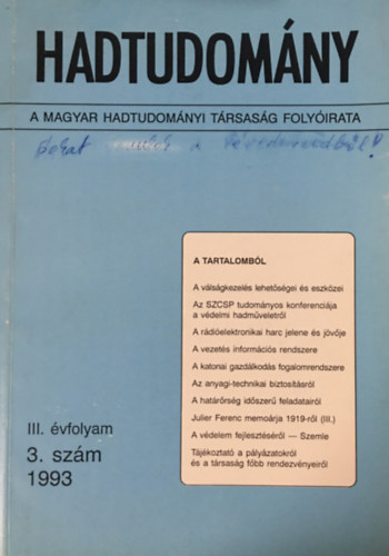 Hadtudomány 1993/3. szám (III. évf.)