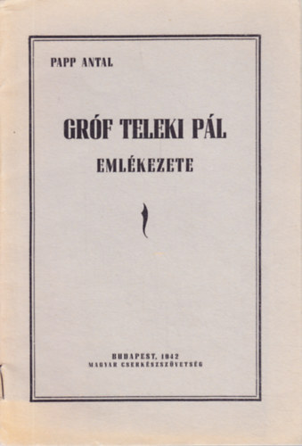 Gr�f Teleki P�l eml�kezete