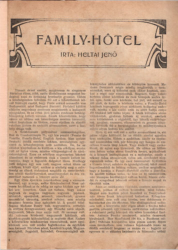 Heltai Jen - Family-Hotel - Millik Knyve I. vfolyam 7. szm