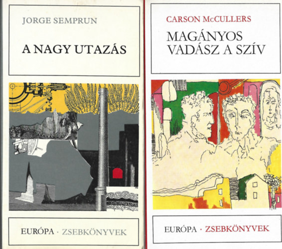 2 db Eurpa Zsebknyvek, Jorge Semprun: A nagy utazs, Carson McCullers: Magnyos vadsz a szv