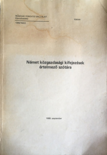 N�met k�zgazdas�gi kifejez�sek �rtelmez� sz�t�ra