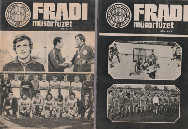 Nagy Bla (szerk), Vrszegi Jnos - 3 db Fradi msorfzet 1975, 1976