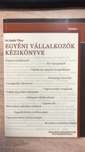 Dr. Szab Tibor - Egyni vllalkozk kziknyve