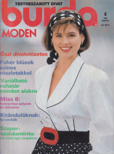 Burda Moden 1989/4. (Hrom kivehet szabsminta mellklettel)