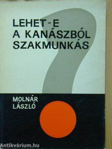 Szerz� Dr. Moln�r L�szl� Szerkeszt� Kattinger Guszt�v Straub J�nos Grafikus F�zesi �rp�d - Lehet-e a kan�szb�l szakmunk�s?