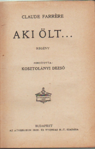 Claude Farr�re - Aki �lt...