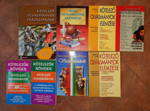 8 segédkönyv irodalomoktatáshoz - A könyvek címe a leírásban olvasható