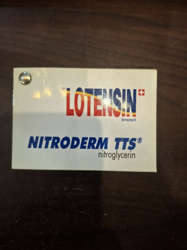Lotensin benasepril - Nitroderm TTS nitroglycerin