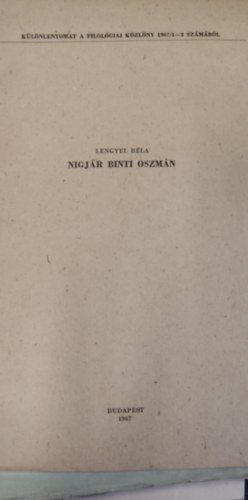 Lengyel Béla - nigjár binti oszmán