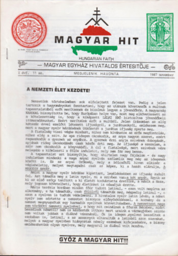 Csepregi Ferenc - Magyar hit 1987. November